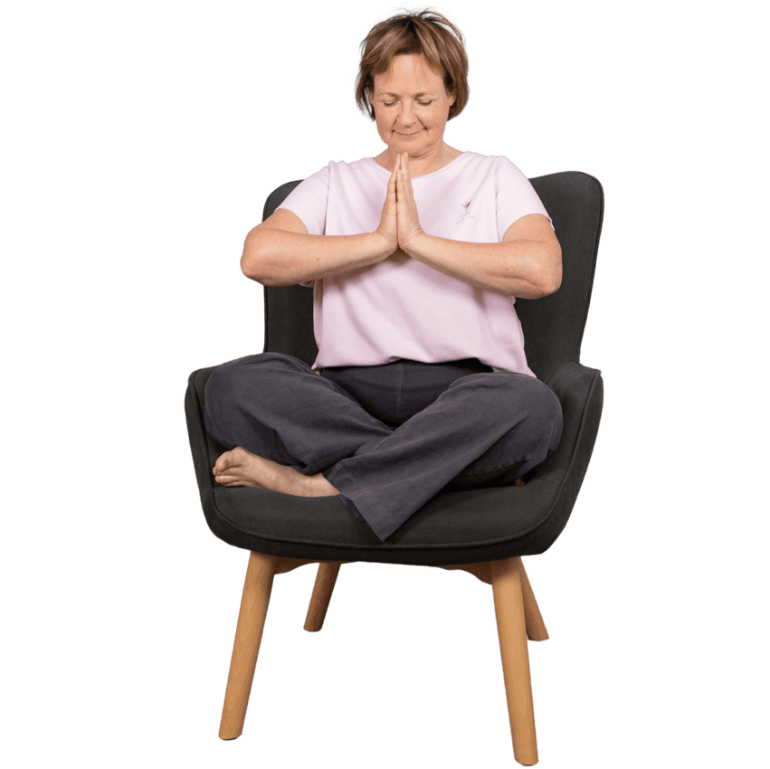 Yoga mit rosaroter Brille