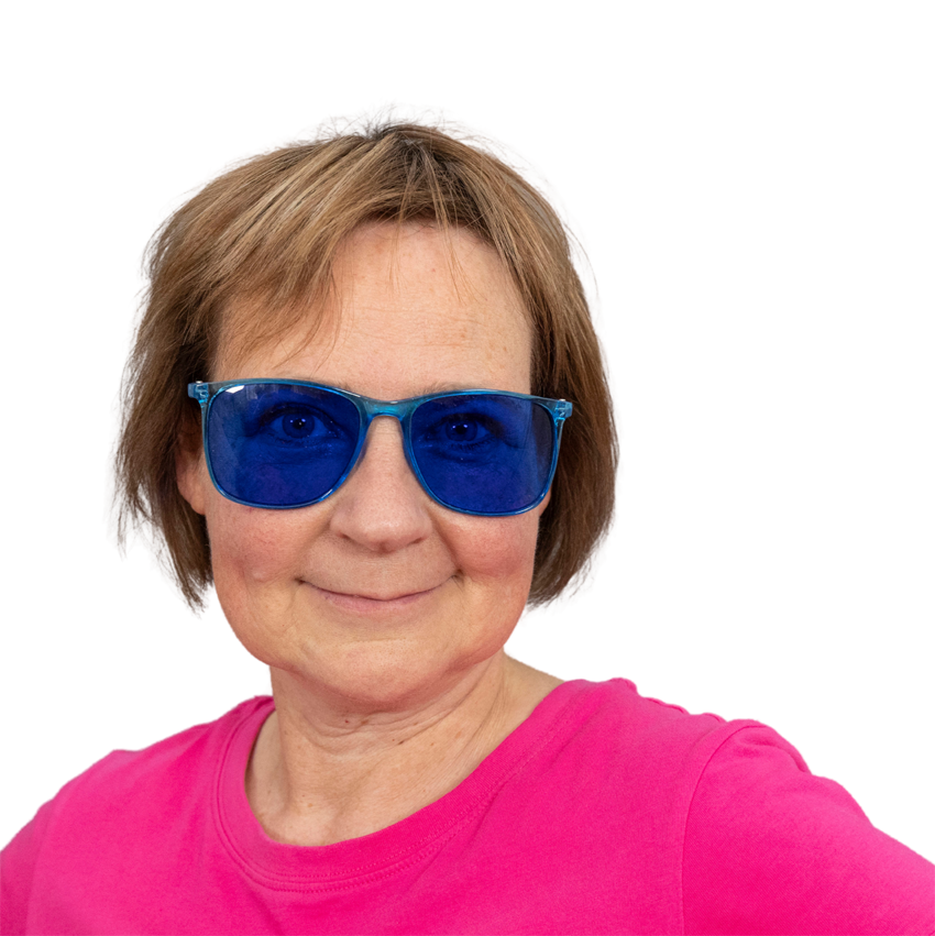 Blaue Stimmungsbrille