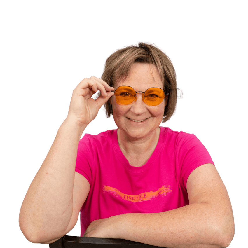 Eine Blaufilterbrille fuer Bildschirmtaetigkeiten